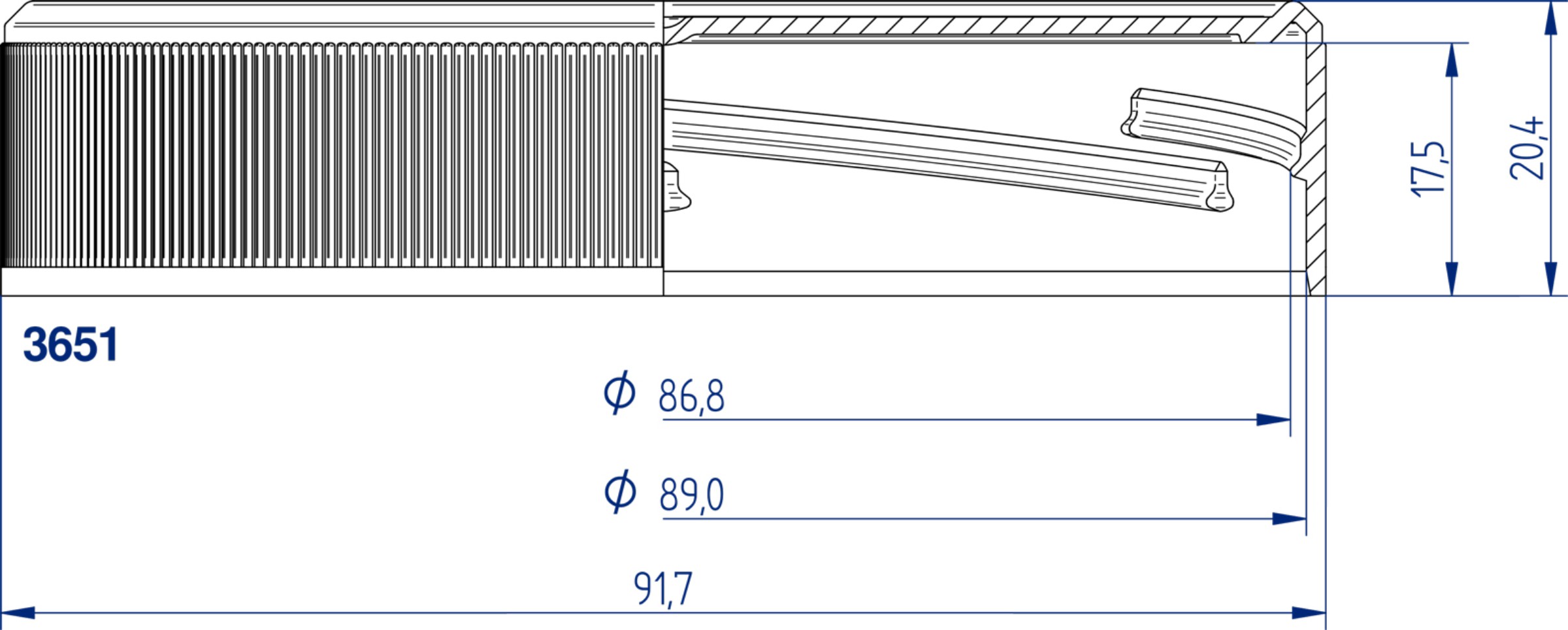 Draad specificatie Twist off 89 mm 3651